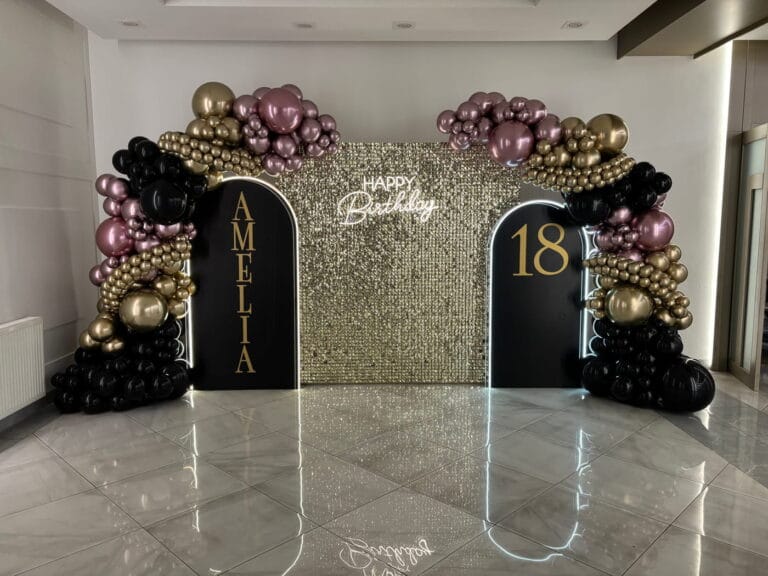 Cekiny i balony, czyli duet idealny. Jak stworzyć tło, które skradnie show? 💜🖤